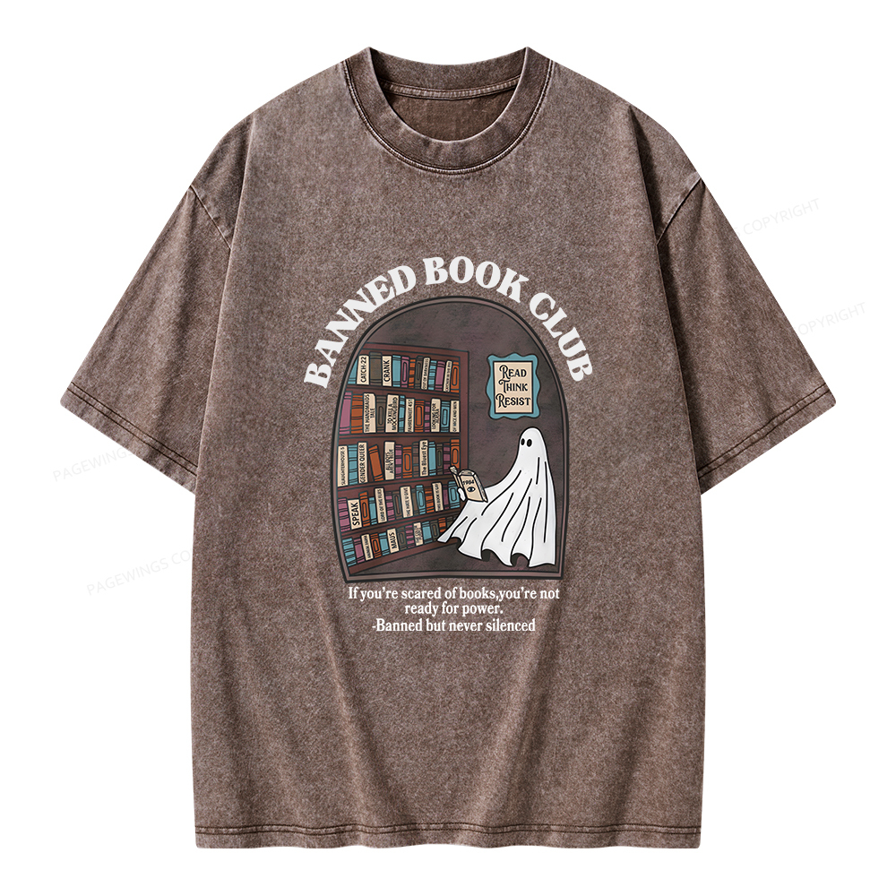 Pagewings Banned Book Club Unisex Washed T-shirt