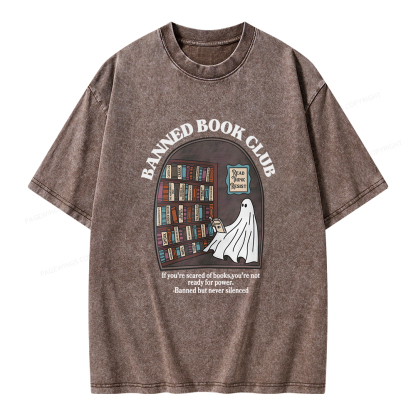 Pagewings Banned Book Club Unisex Washed T-shirt