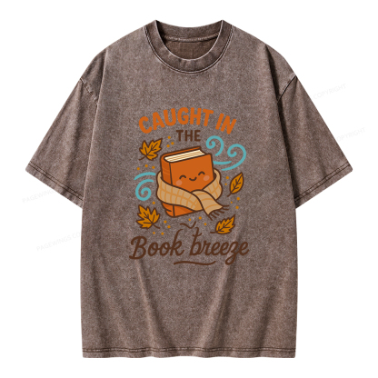 Pagewings Caught In The Book Breeze Unisex Washed T-shirt