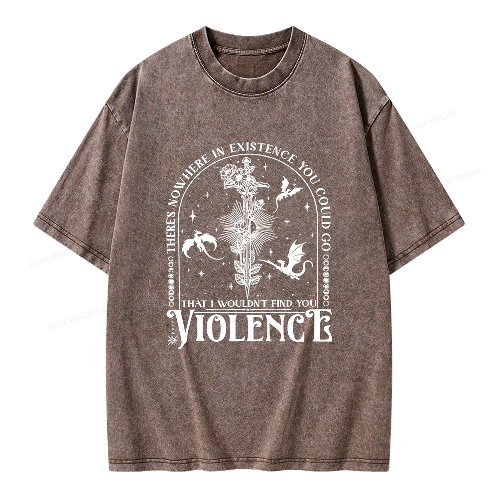 Pagewings Violence Unisex Washed T-shirt
