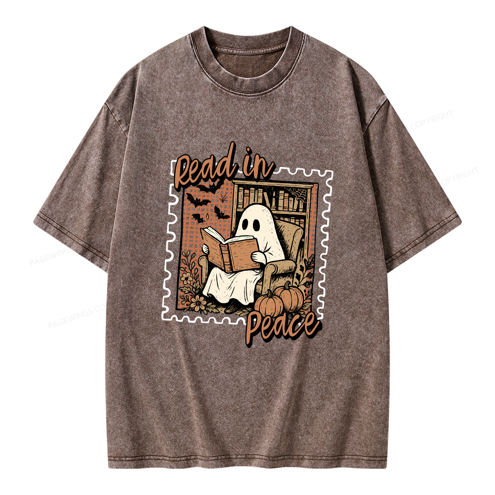 Pagewings Read In Peace Unisex Washed T-shirt