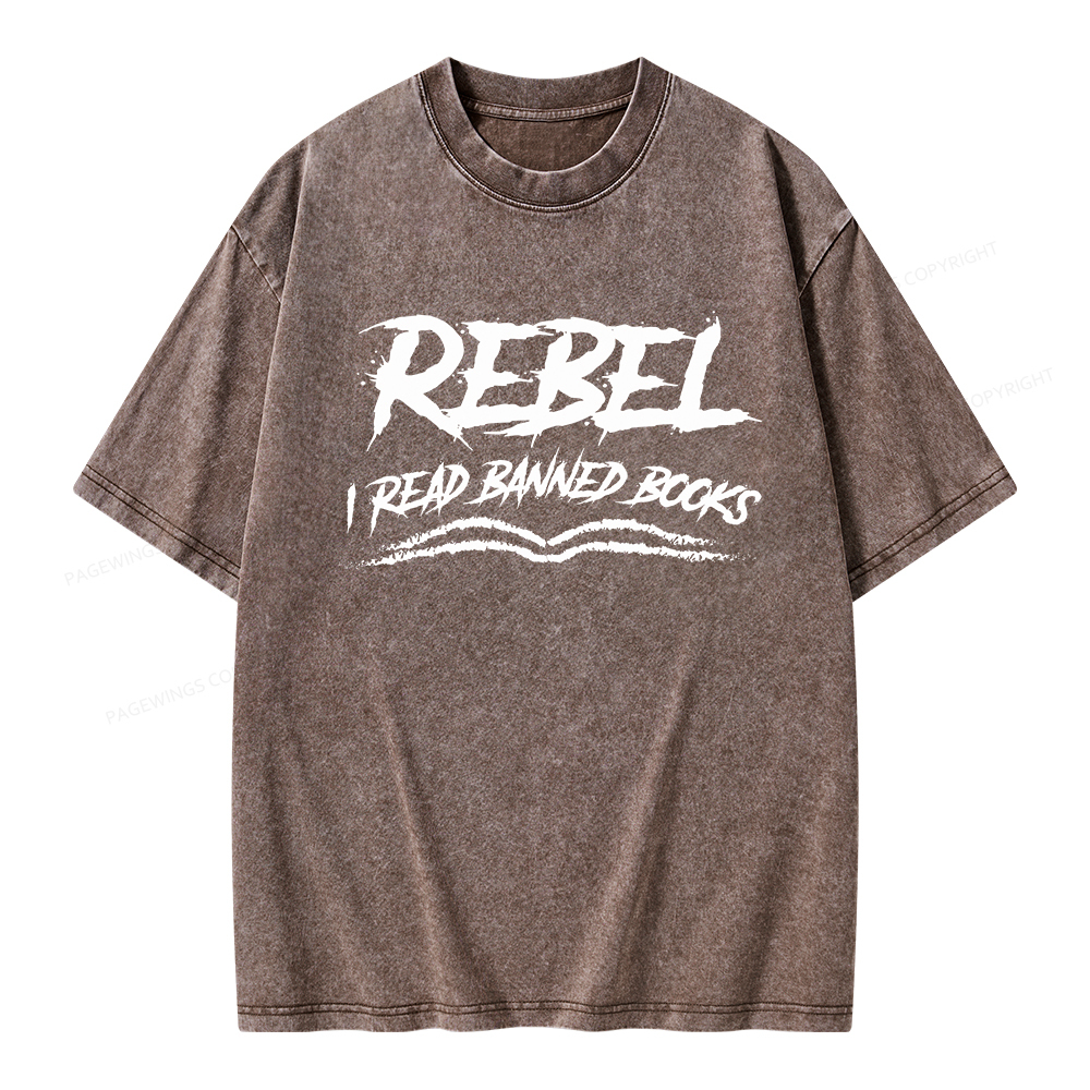 Pagewings Rebel - I Read Banned Books Unisex Washed T-shirt