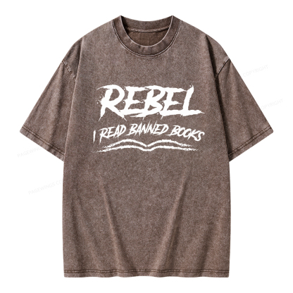 Pagewings Rebel - I Read Banned Books Unisex Washed T-shirt