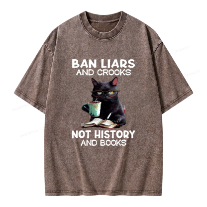 Pagewings Ban Liars And Crooks Not History And Books Unisex Washed T-shirt