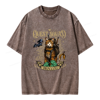 Pagewings Quest Squad Broccoli Unisex Washed T-shirt