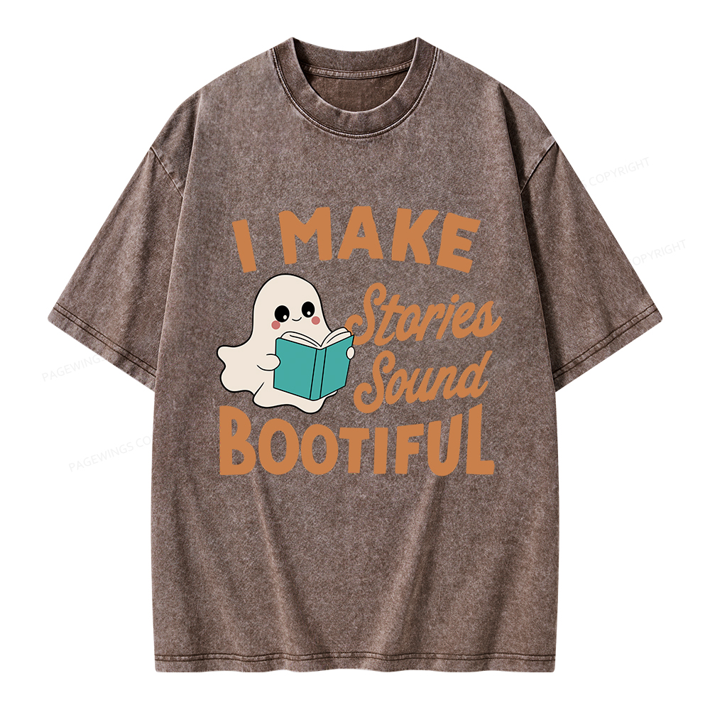 Pagewings I Make Stories Sound Bootiful Unisex Washed T-shirt
