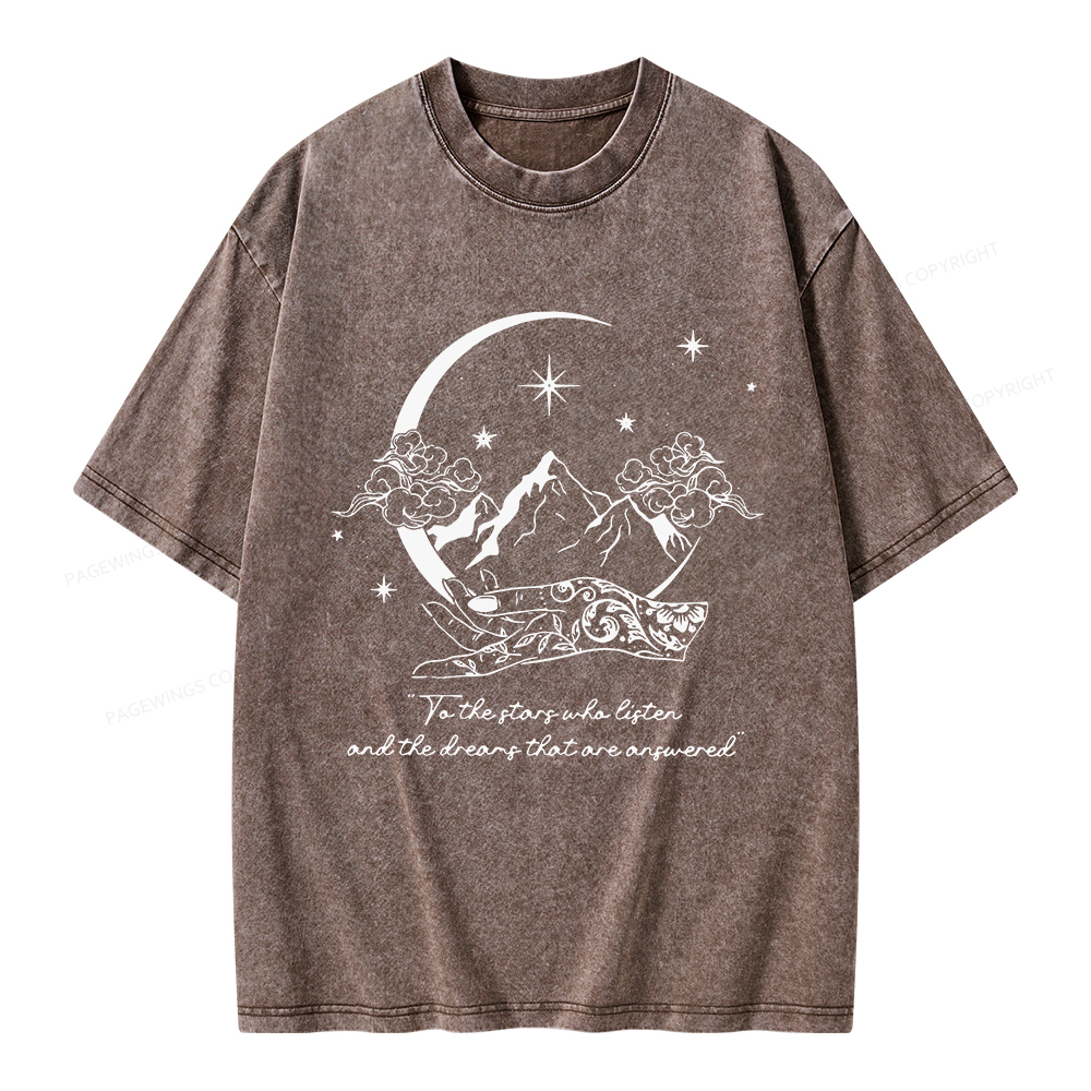 Pagewings To The Stars Who Listen Unisex Washed T-shirt