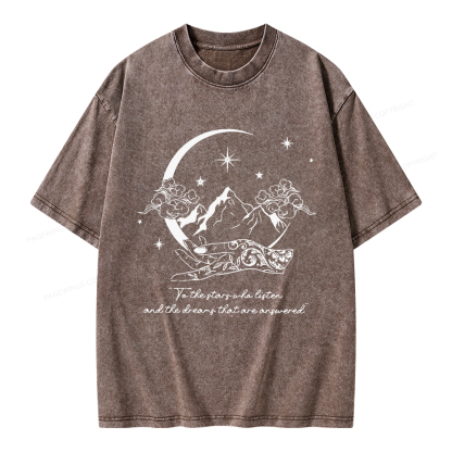 Pagewings To The Stars Who Listen Unisex Washed T-shirt
