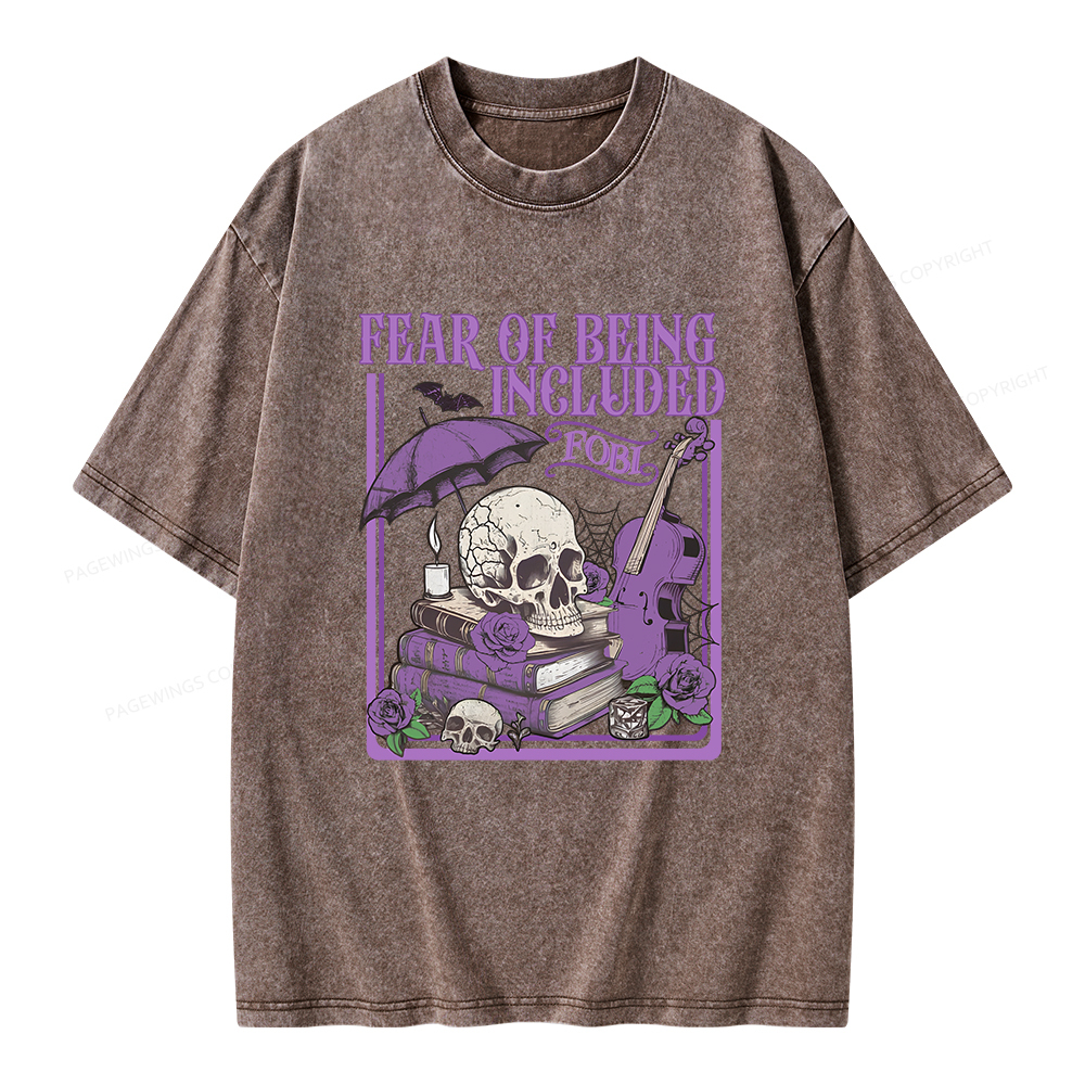Pagewings Fear Of Being Included FOBI Unisex Washed T-shirt