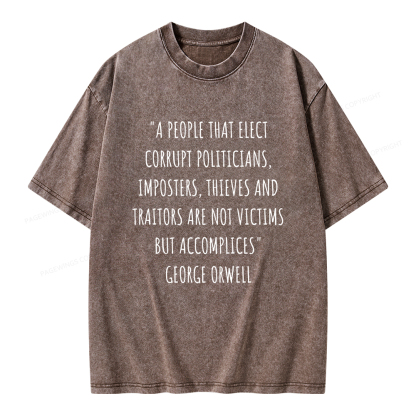 Pagewings A People That Elect Corrupt Politicians Unisex Washed T-shirt