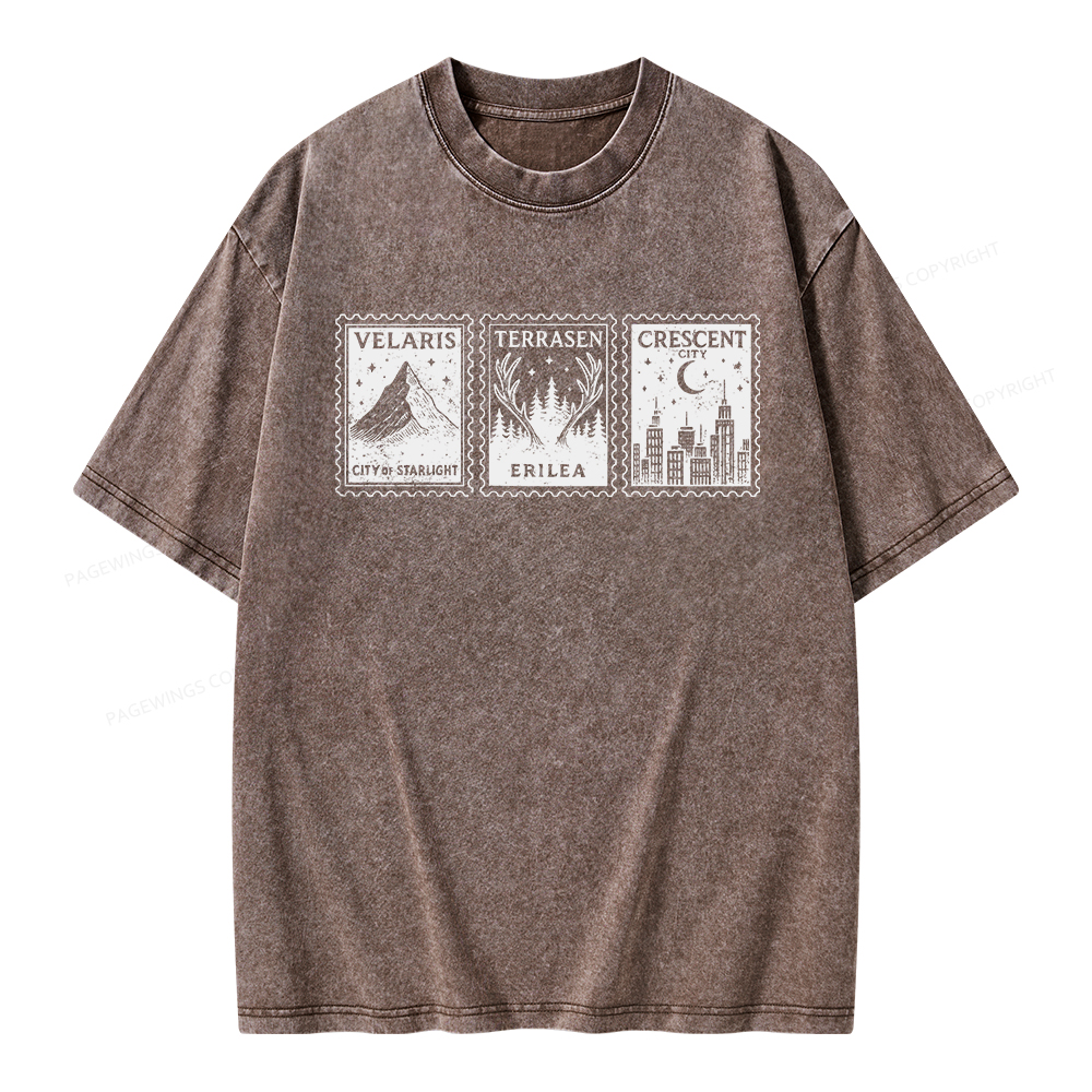 Pagewings Crescent Postcard  Unisex Washed T-shirt