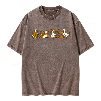 Pagewings Fall Goose Unisex Washed T-shirt