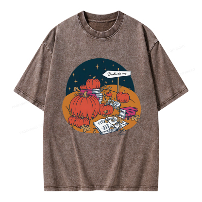 Pagewings Book Patch Unisex Washed T-shirt