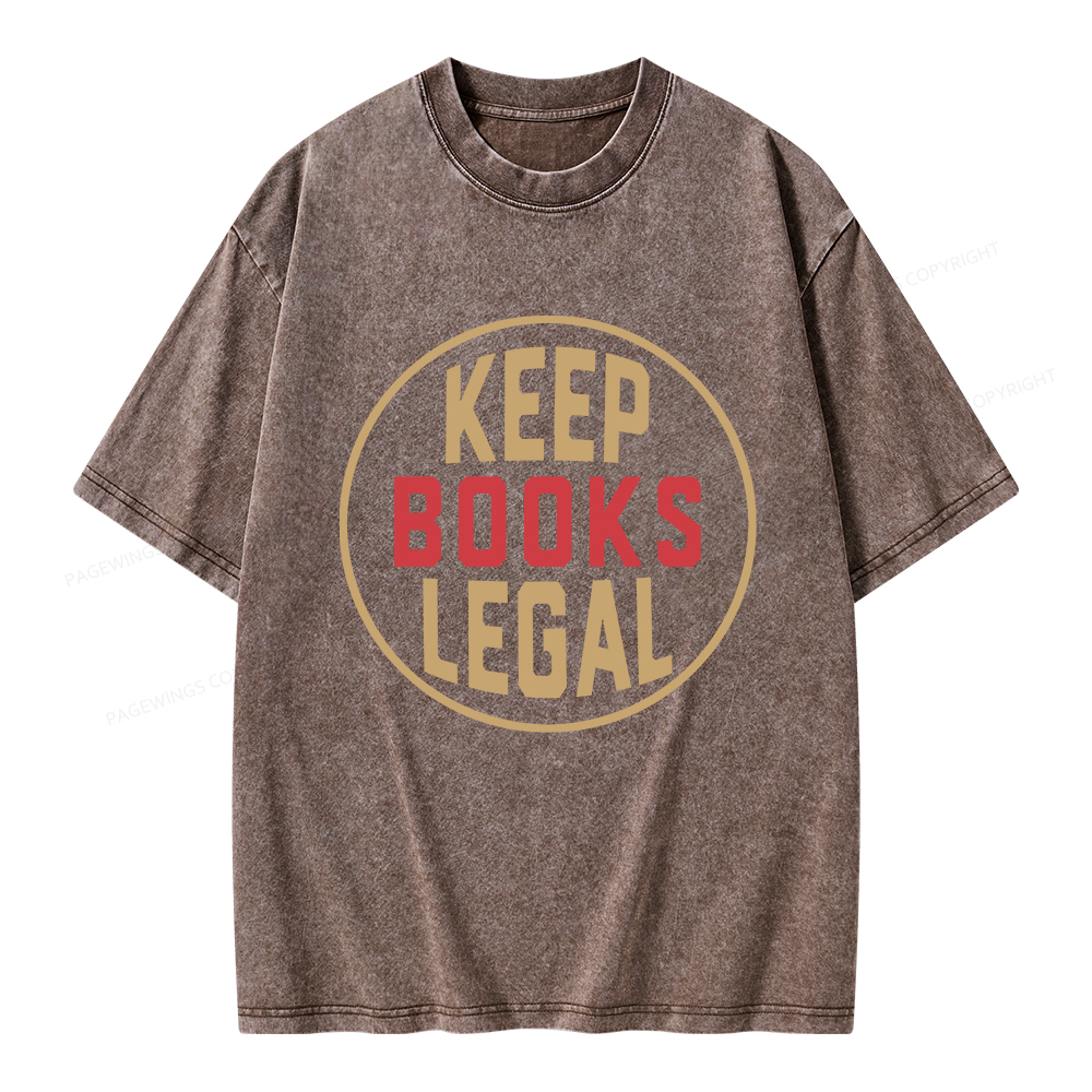 Pagewings Keep Books Legal Unisex Washed T-shirt
