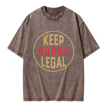 Pagewings Keep Books Legal Unisex Washed T-shirt