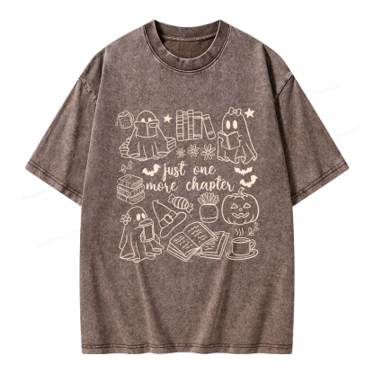 Pagewings Just One More Chapter Ghost Unisex Washed T-shirt