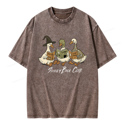Pagewings Spooky Book Club Unisex Washed T-shirt