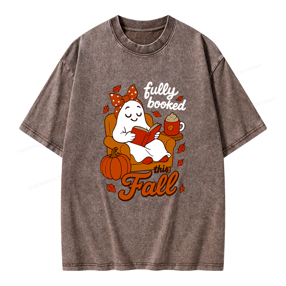 Pagewings All Booked For Fall Unisex Washed T-shirt