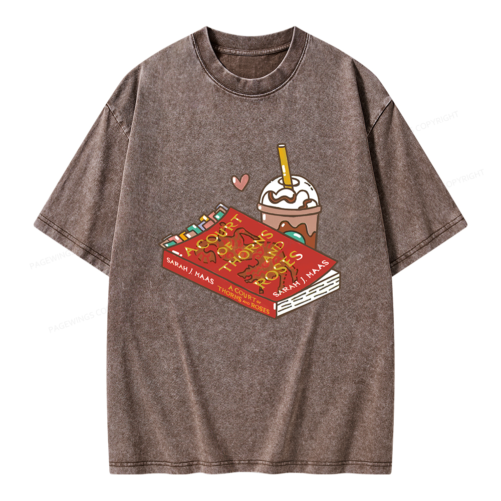 Pagewings A Court of Thorns and Roses Bookish  Unisex Washed T-shirt