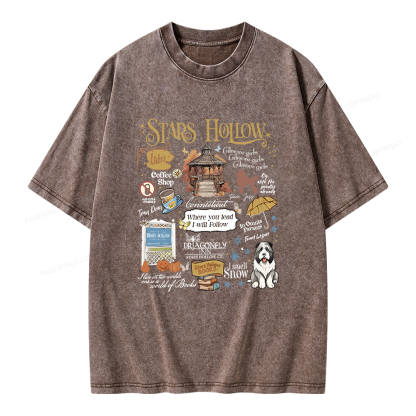 Pagewings Stars Hollow Unisex Washed T-shirt