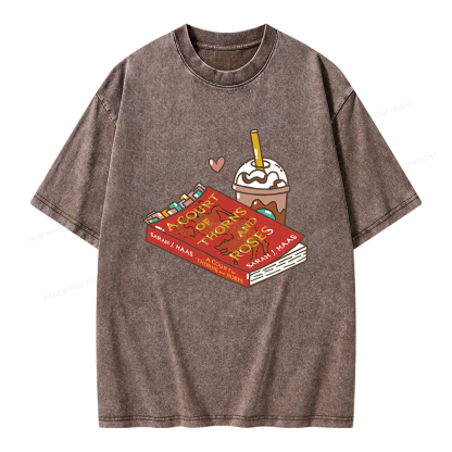 Pagewings A Court of Thorns and Roses Bookish  Unisex Washed T-shirt