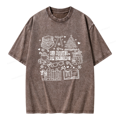 Pagewings All Booked For Christmas Unisex Washed T-shirt