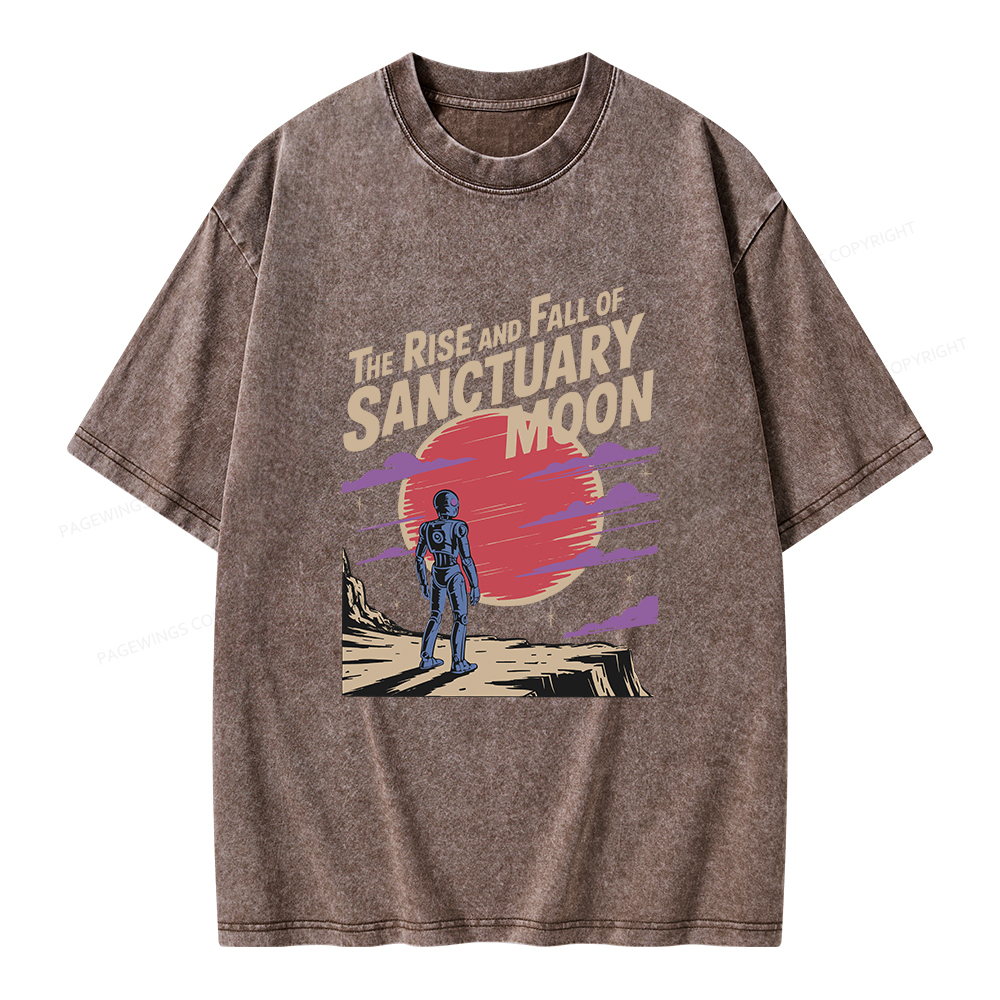 Pagewings The Rise And Fall Of Sanctuary Moon Unisex Washed T-shirt