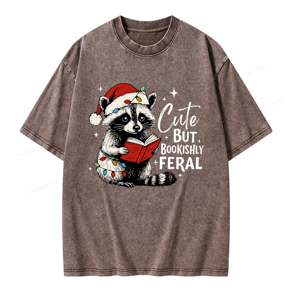 Pagewings Cute But Feral Unisex Washed T-shirt