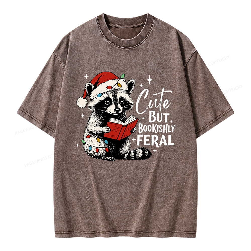 Pagewings Cute But Feral Unisex Washed T-shirt