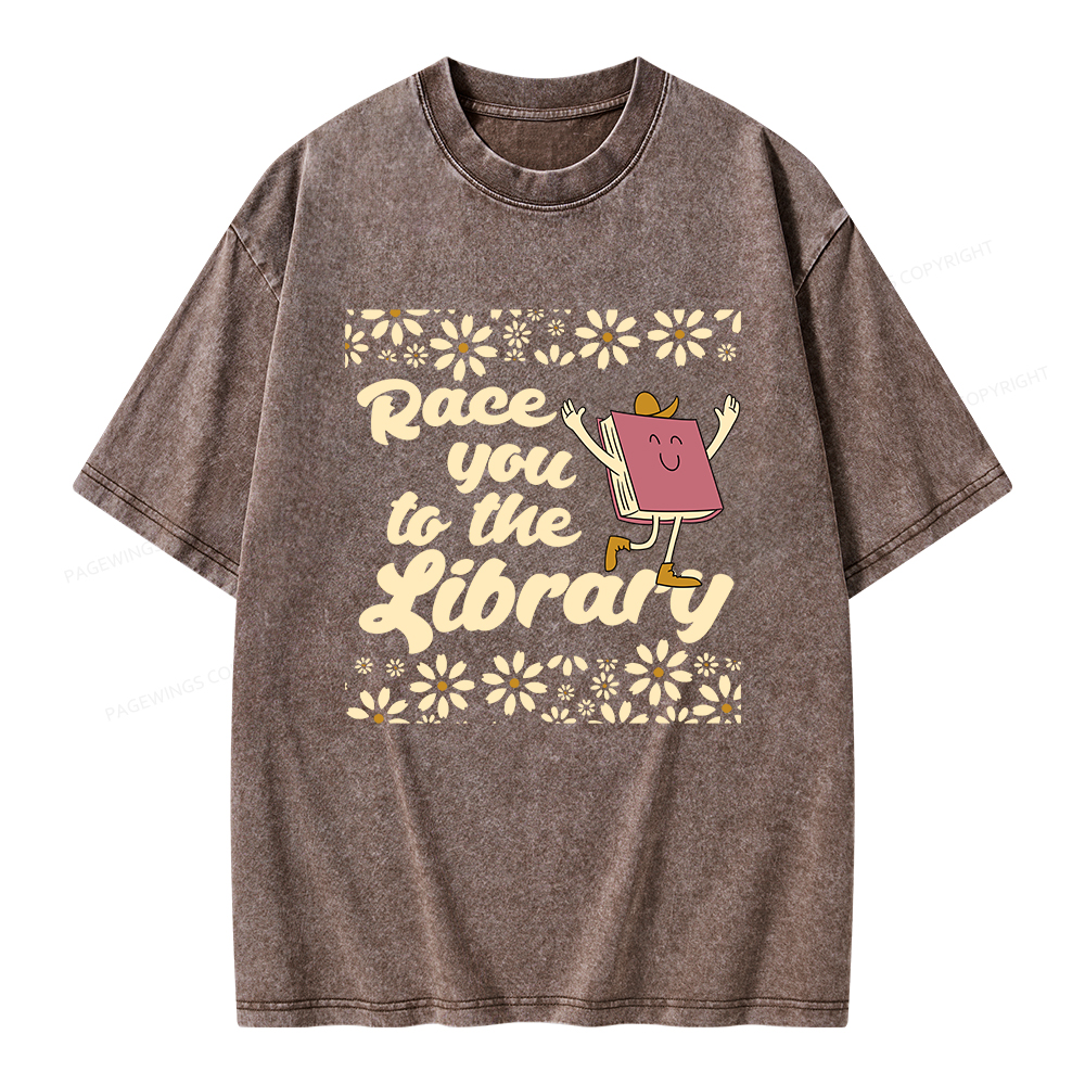 Pagewings Cute Book Lover Unisex Washed T-shirt