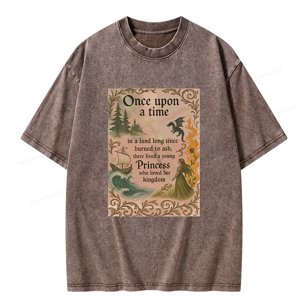 Pagewings Once Upon a Time Book Unisex Washed T-shirt
