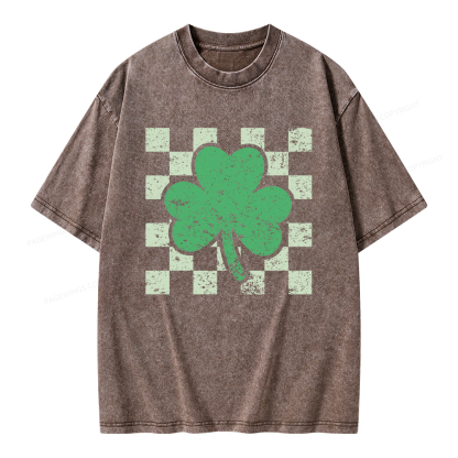Pagewings St Patrick's Shirt, Shamrock Shirt Unisex Washed T-shirt