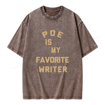 Pagewings Poe Is My Favorite Writer Unisex Washed T-shirt