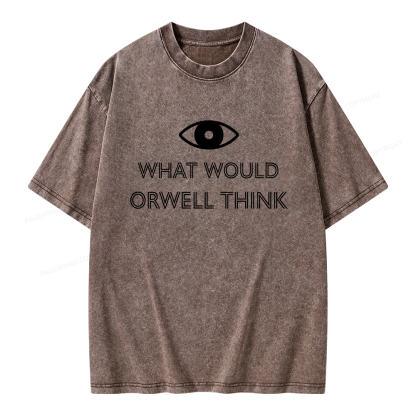 Pagewings What Would Orwell Think Unisex Washed T-shirt