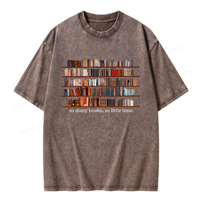 Pagewings So Many Books So Little Time Unisex Washed T-shirt
