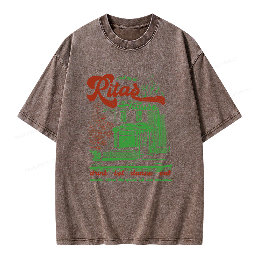 Pagewings Rita's Bar Unisex Washed T-shirt