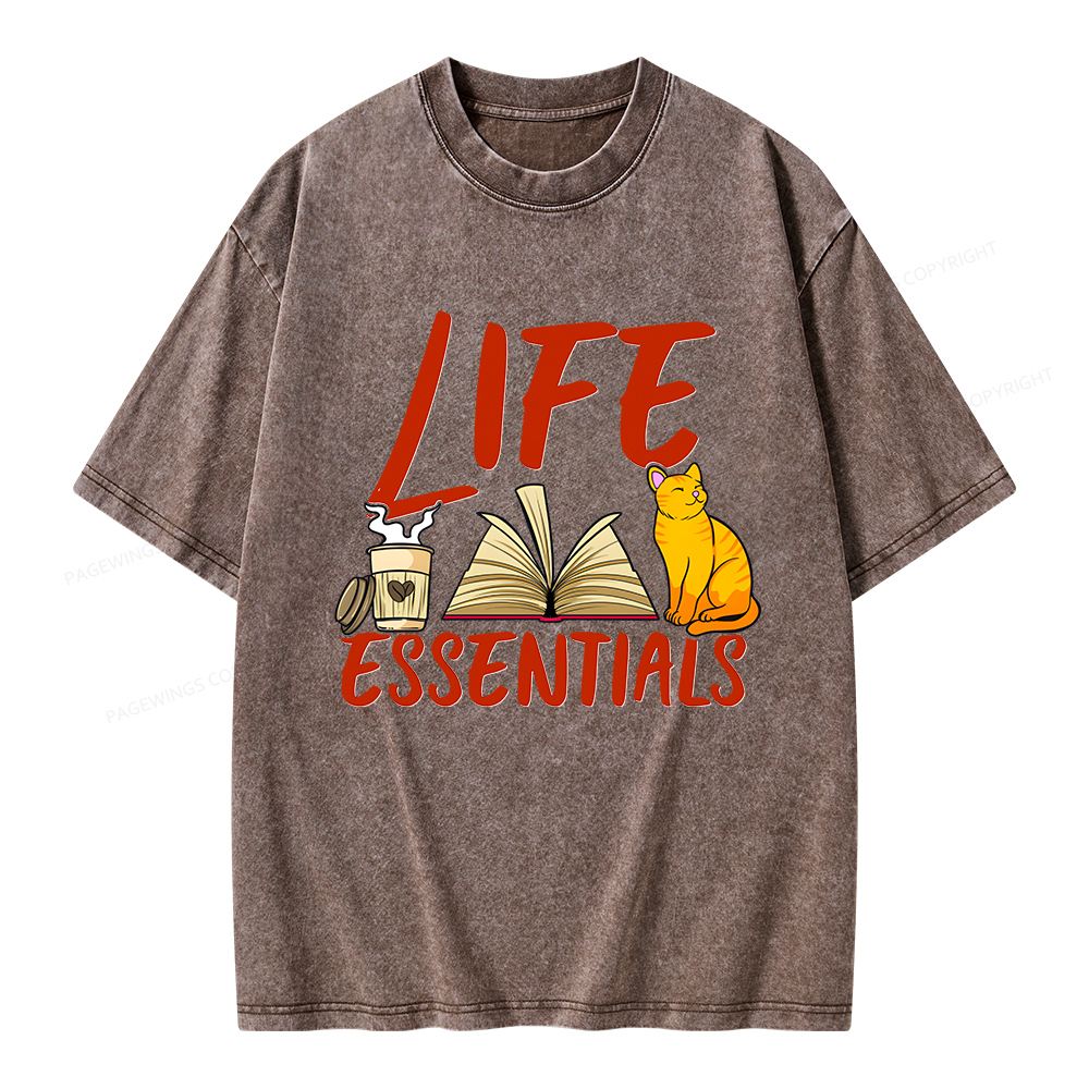 Pagewings Life Essentials Unisex Washed T-shirt