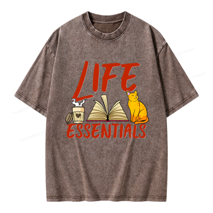 Pagewings Life Essentials Unisex Washed T-shirt