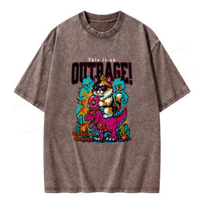 Pagewings This Is An Outrage Unisex Washed T-shirt