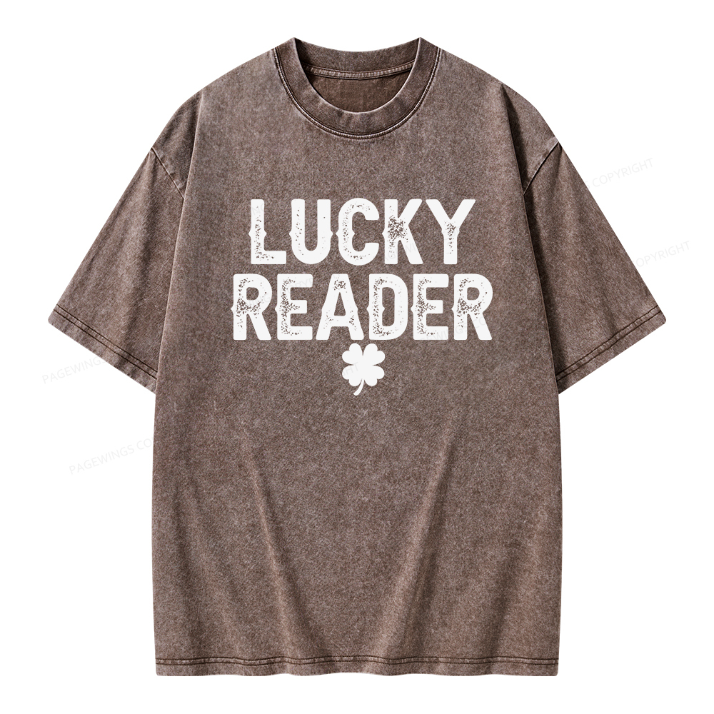 Pagewings Lucky and Lucky Fucker Graphic Tees Unisex Washed T-shirt