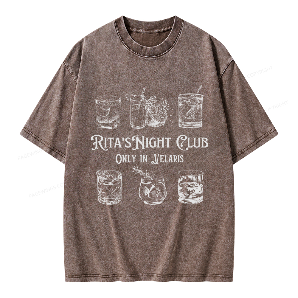 Pagewings Rita's Night Club Unisex Washed T-shirt