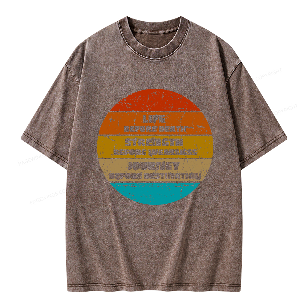 Pagewings Life Before Death Unisex Washed T-shirt