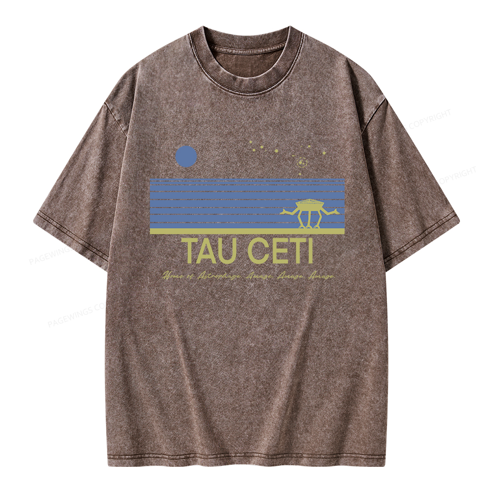 Pagewings Tau Ceti Unisex Washed T-shirt