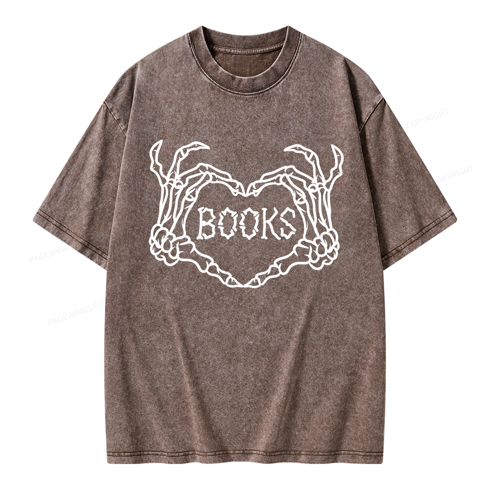 Pagewings Spooky Books Unisex Washed T-shirt
