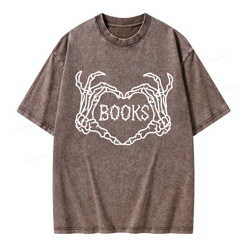 Pagewings Spooky Books Unisex Washed T-shirt