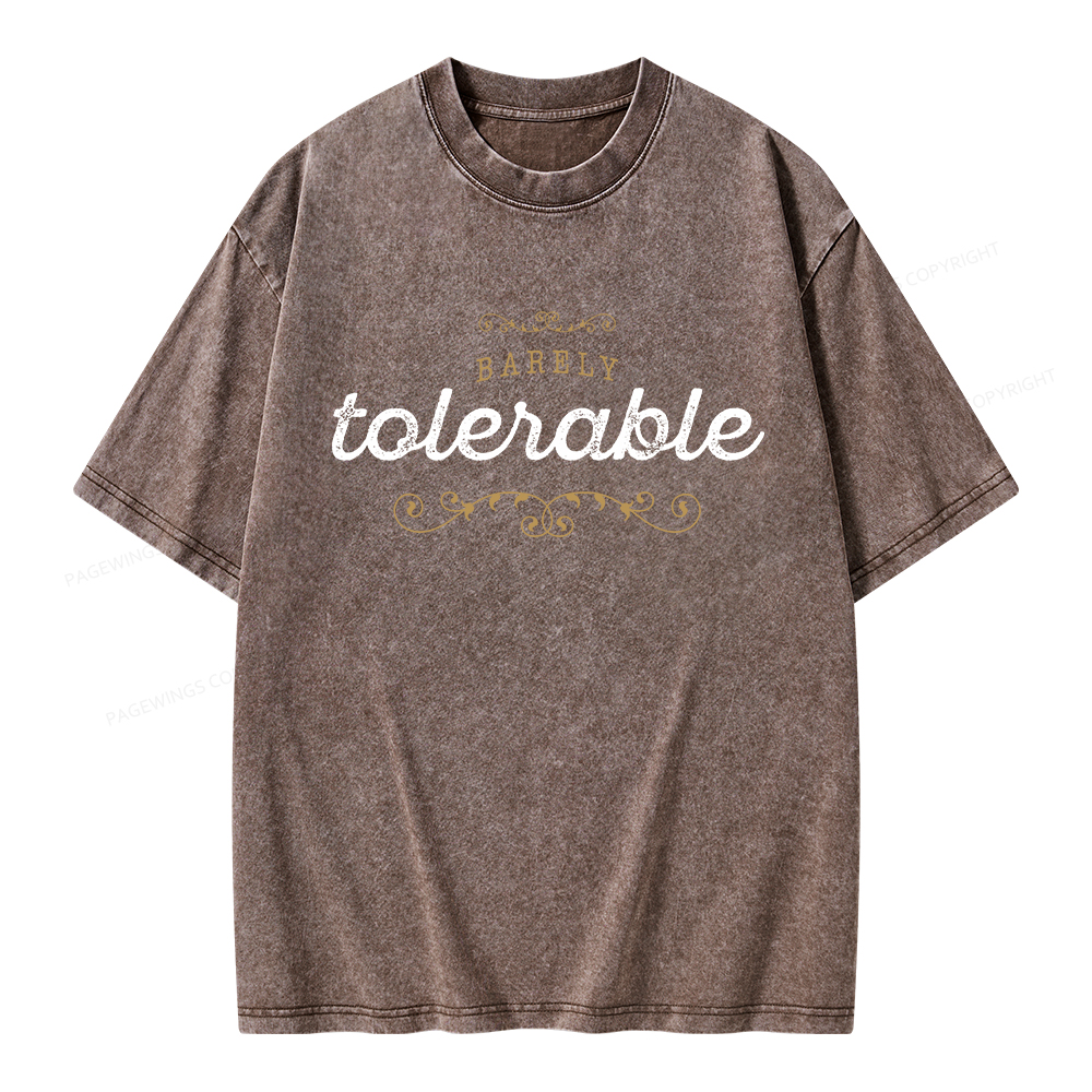 Pagewings Barely Tolerable Unisex Washed T-shirt