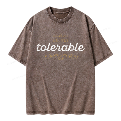 Pagewings Barely Tolerable Unisex Washed T-shirt