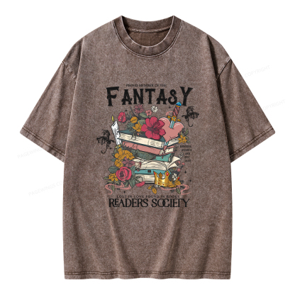 Pagewings Fantasy Readers Society Unisex Washed T-shirt