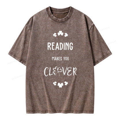 Pagewings Reading makes you clevr Unisex Washed T-shirt