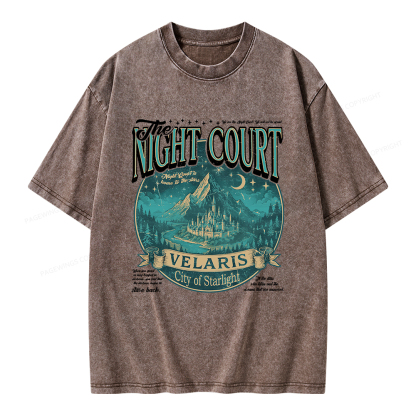 Pagewings The Night Court Unisex Washed T-shirt